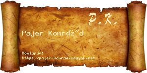 Pajer Konrád névjegykártya
